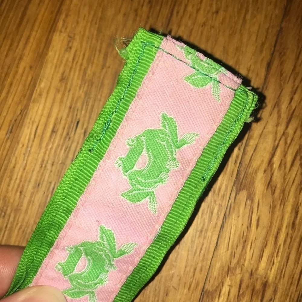 Pink & green preppy ribbon 80's frog belt